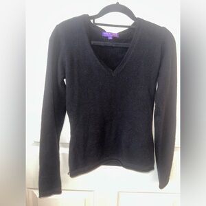 Vincent Miller Black V-Neck cashmere Sweater M fall winter quiet luxury holiday